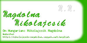 magdolna mikolajcsik business card